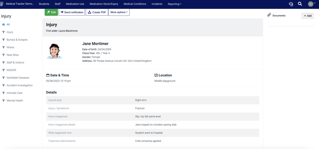 How can I use the RIDDOR reporting feature?