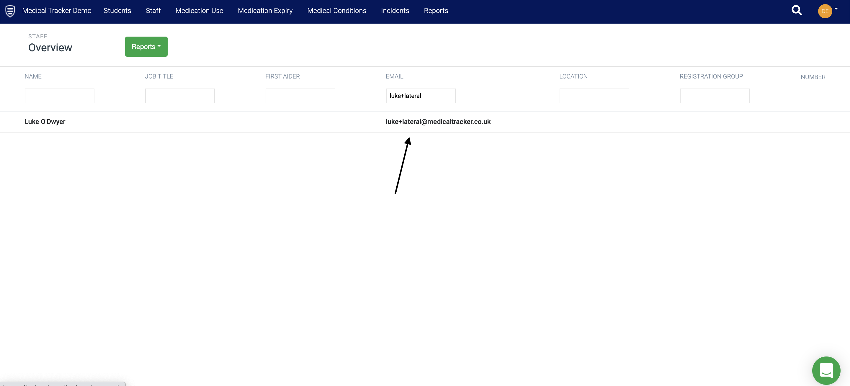 How do I set up the LFT Register for my staff?