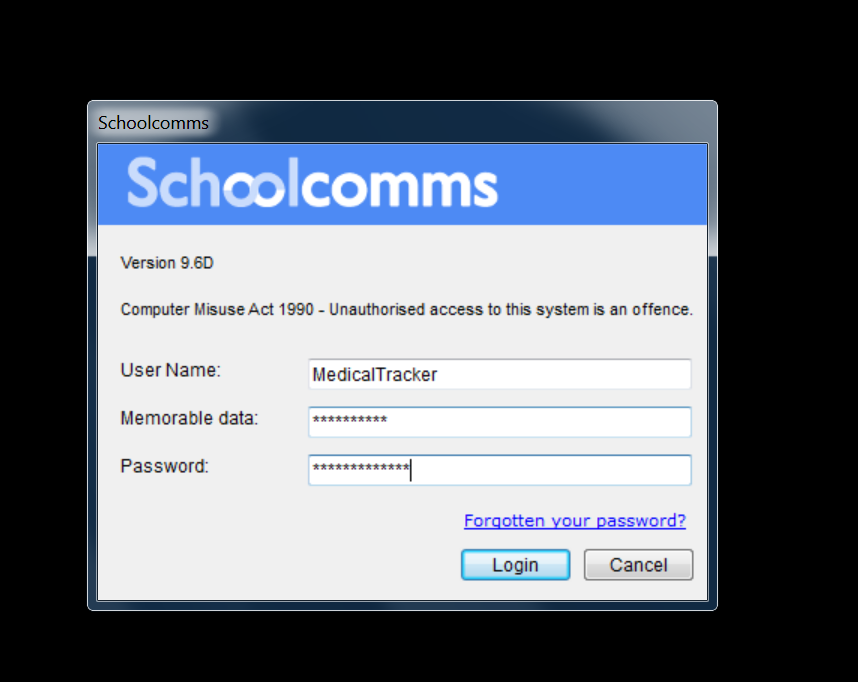 schoolcomms login